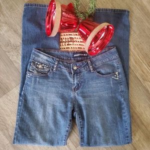 Brighton Blu Blue Jeans Bling Pockets Size 5